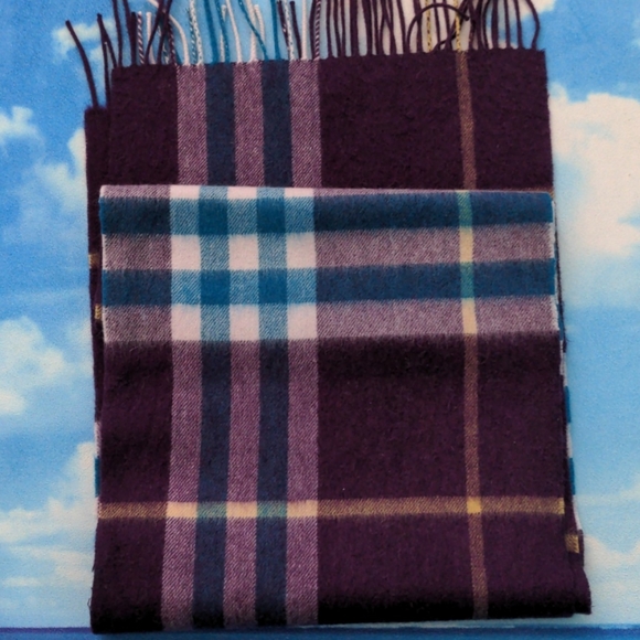 Classic Check Cashmere Scarf purple - Picture 4 of 7